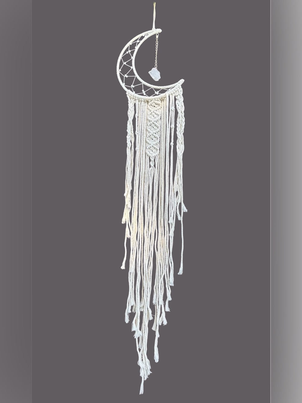 Boho Macramé Moon Dream Catcher Wall Decor